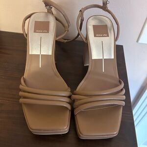 Dolce Vita Platform Strappy Brown Heels